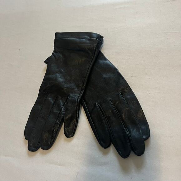 H&M Black leather gloves L - Picture 1 of 6